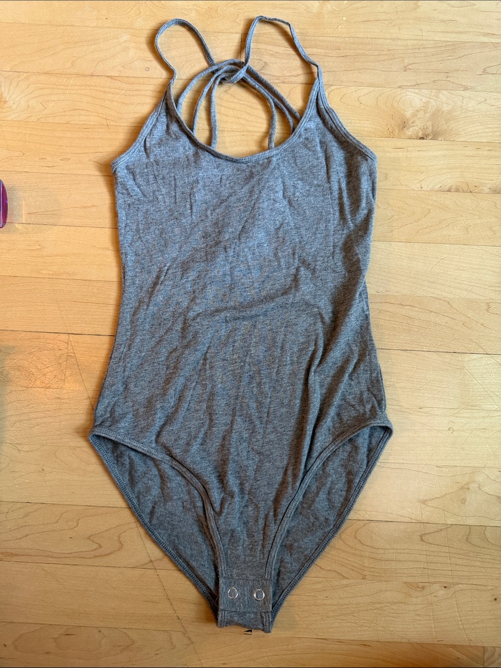 Xhilaration Charcoal Gray Ribbed Tank Bodysuit